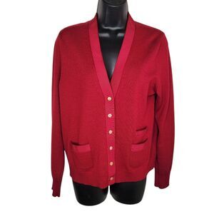 J.Crew 100% Fine Merino Button Up Cardigan Sweater Size Large